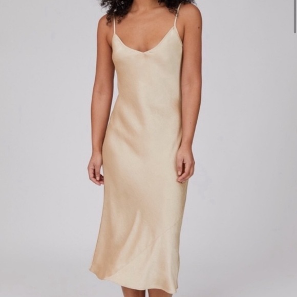 Aritzia Dresses & Skirts - Aritzia Wilfred Clique Sunday Best Slip Dress in Denude, Brand New with Tags
